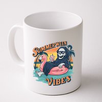 Summerween Vibes Skeleton Flamingo Float Summer Halloween Mug