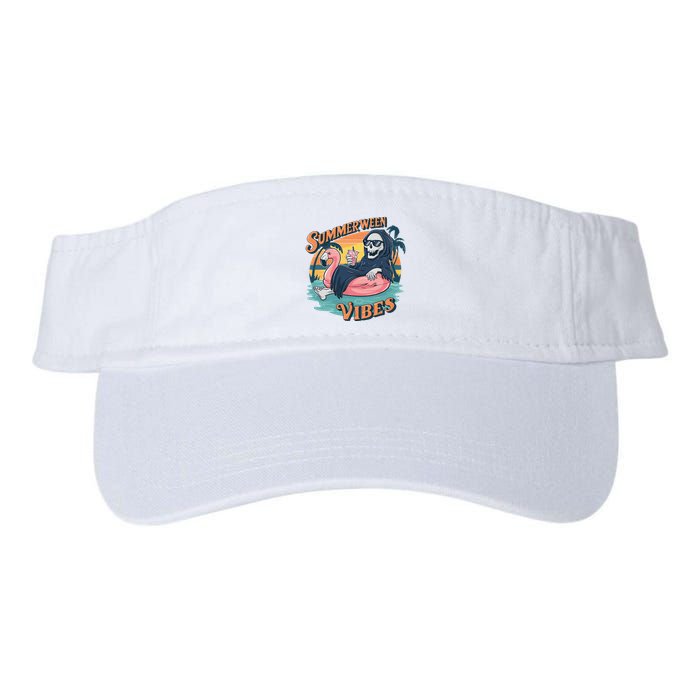 Summerween Vibes Skeleton Flamingo Float Summer Halloween Visor