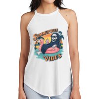 Summerween Vibes Skeleton Flamingo Float Summer Halloween Women's Perfect Tri Rocker Tank