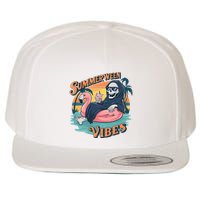 Summerween Vibes Skeleton Flamingo Float Summer Halloween Wool Snapback Cap