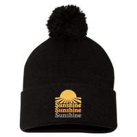 Sunshine Vibes Pom Pom 12in Knit Beanie