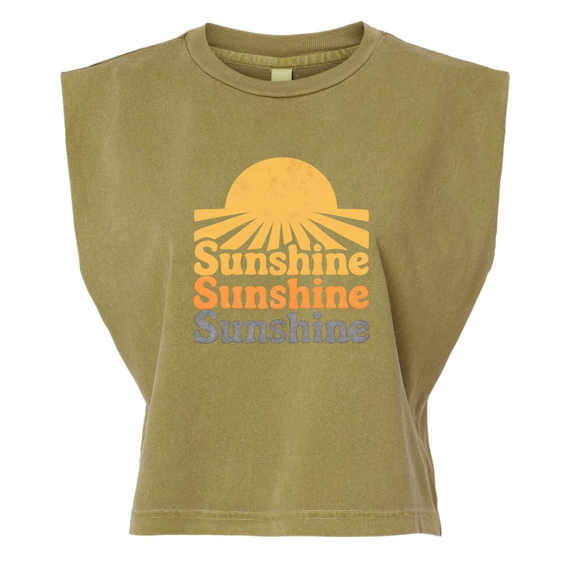Sunshine Vibes Garment-Dyed Women's Muscle Tee