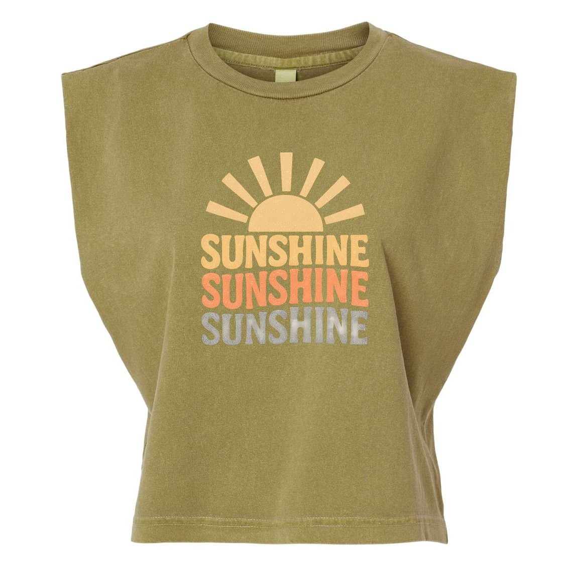 Sunshine Vibes Garment-Dyed Women's Muscle Tee