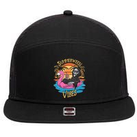 Summerween Vibes Skeleton Flamingo Spooky Halloween Summer 7 Panel Mesh Trucker Snapback Hat