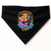 Summerween Vibes Skeleton Flamingo Spooky Halloween Summer USA-Made Doggie Bandana