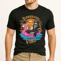 Summerween Vibes Skeleton Flamingo Spooky Halloween Summer Performance Shirt