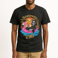 Summerween Vibes Skeleton Flamingo Spooky Halloween Summer Tall T-Shirt