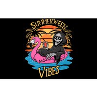 Summerween Vibes Skeleton Flamingo Spooky Halloween Summer Bumper Sticker