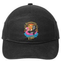 Summerween Vibes Skeleton Flamingo Spooky Halloween Summer 7-Panel Snapback Hat