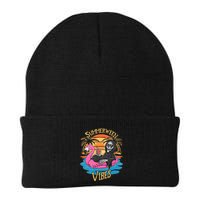 Summerween Vibes Skeleton Flamingo Spooky Halloween Summer Beanie