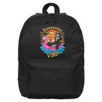 Summerween Vibes Skeleton Flamingo Spooky Halloween Summer 16 in Basic Backpack