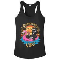Summerween Vibes Skeleton Flamingo Spooky Halloween Summer Ladies PosiCharge Competitor Racerback Tank