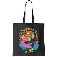 Summerween Vibes Skeleton Flamingo Spooky Halloween Summer Bag