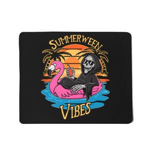 Summerween Vibes Skeleton Flamingo Spooky Halloween Summer Mousepad