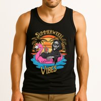 Summerween Vibes Skeleton Flamingo Spooky Halloween Summer Tank Top