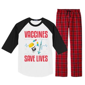 Support Vaccines Save Lives Nursing School Nurses Day Raglan Sleeve Pajama Set