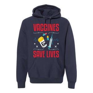 Support Vaccines Save Lives Nursing School Nurses Day Premium Hoodie