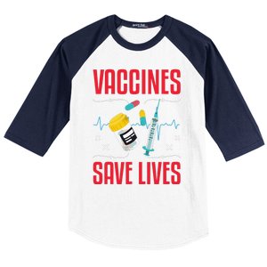 Support Vaccines Save Lives Nursing School Nurses Day Baseball Sleeve Shirt