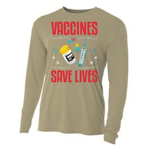 Support Vaccines Save Lives Nursing School Nurses Day Cooling Performance Long Sleeve Crew