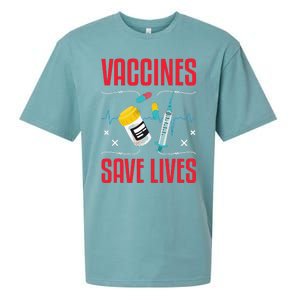 Support Vaccines Save Lives Nursing School Nurses Day Sueded Cloud Jersey T-Shirt