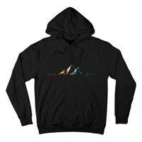 Ski Vintage Skier Heartbeat Mountains Retro Skiing ECG Gifts Hoodie