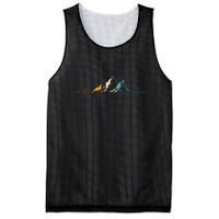 Ski Vintage Skier Heartbeat Mountains Retro Skiing ECG Gifts Mesh Reversible Basketball Jersey Tank