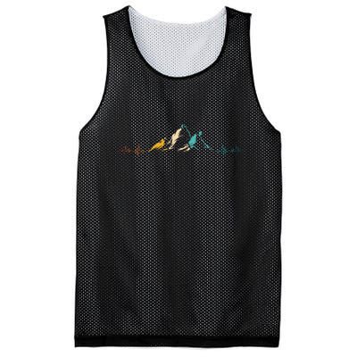 Ski Vintage Skier Heartbeat Mountains Retro Skiing ECG Gifts Mesh Reversible Basketball Jersey Tank