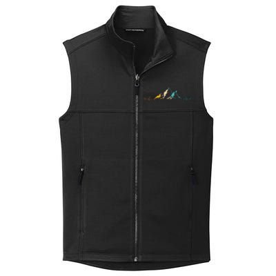 Ski Vintage Skier Heartbeat Mountains Retro Skiing ECG Gifts Collective Smooth Fleece Vest