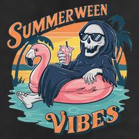 Summerween Vibes Skeleton Flamingo Float Summer Halloween Cool Comfort Performance Bucket Hat