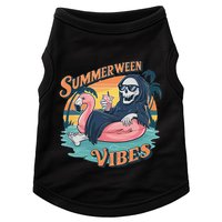 Summerween Vibes Skeleton Flamingo Float Summer Halloween Doggie Tank