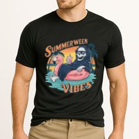 Summerween Vibes Skeleton Flamingo Float Summer Halloween Performance Shirt