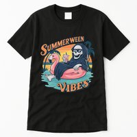 Summerween Vibes Skeleton Flamingo Float Summer Halloween Tall T-Shirt