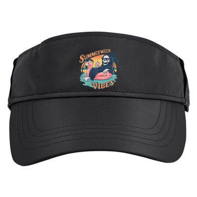 Summerween Vibes Skeleton Flamingo Float Summer Halloween Adult Drive Performance Visor