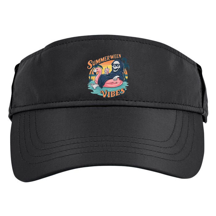 Summerween Vibes Skeleton Flamingo Float Summer Halloween Adult Drive Performance Visor
