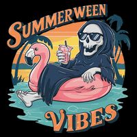 Summerween Vibes Skeleton Flamingo Float Summer Halloween Legacy Cool Fit Booney Bucket Hat