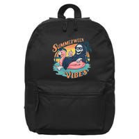 Summerween Vibes Skeleton Flamingo Float Summer Halloween 16 in Basic Backpack