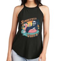 Summerween Vibes Skeleton Flamingo Float Summer Halloween Women's Perfect Tri Rocker Tank