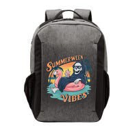Summerween Vibes Skeleton Flamingo Float Summer Halloween Vector Backpack