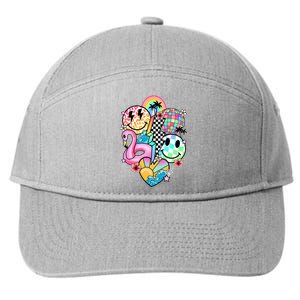 Summer Vibes Smile Face Hello Summer Vacation 7-Panel Snapback Hat