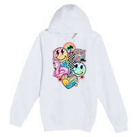 Summer Vibes Smile Face Hello Summer Vacation Premium Pullover Hoodie