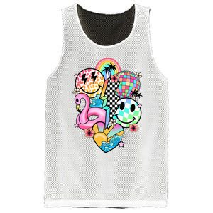 Summer Vibes Smile Face Hello Summer Vacation Mesh Reversible Basketball Jersey Tank