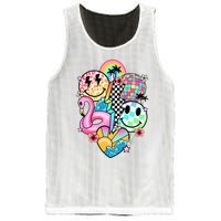 Summer Vibes Smile Face Hello Summer Vacation Mesh Reversible Basketball Jersey Tank