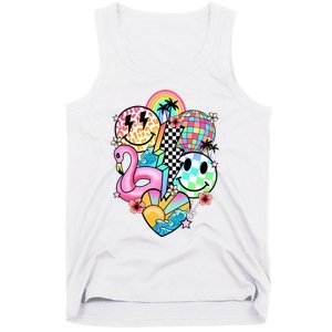 Summer Vibes Smile Face Hello Summer Vacation Tank Top