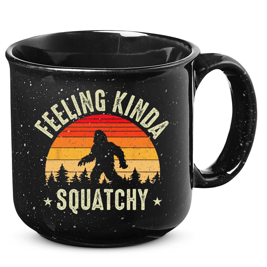 Sasquatch Vintage Sunset Bigfoot Retro Distressed 60s Funny 15oz Campfire Ceramic Mug