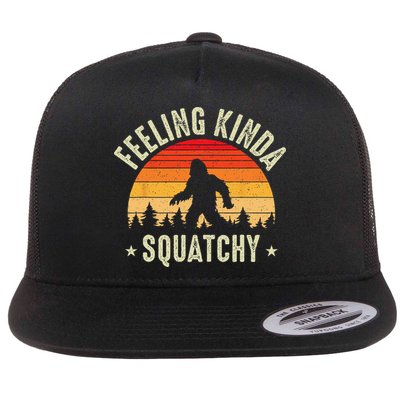 Sasquatch Vintage Sunset Bigfoot Retro Distressed 60s Funny Flatbill Hat