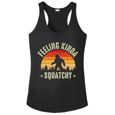 Sasquatch Vintage Sunset Bigfoot Retro Distressed 60s Funny Ladies PosiCharge Competitor Racerback Tank
