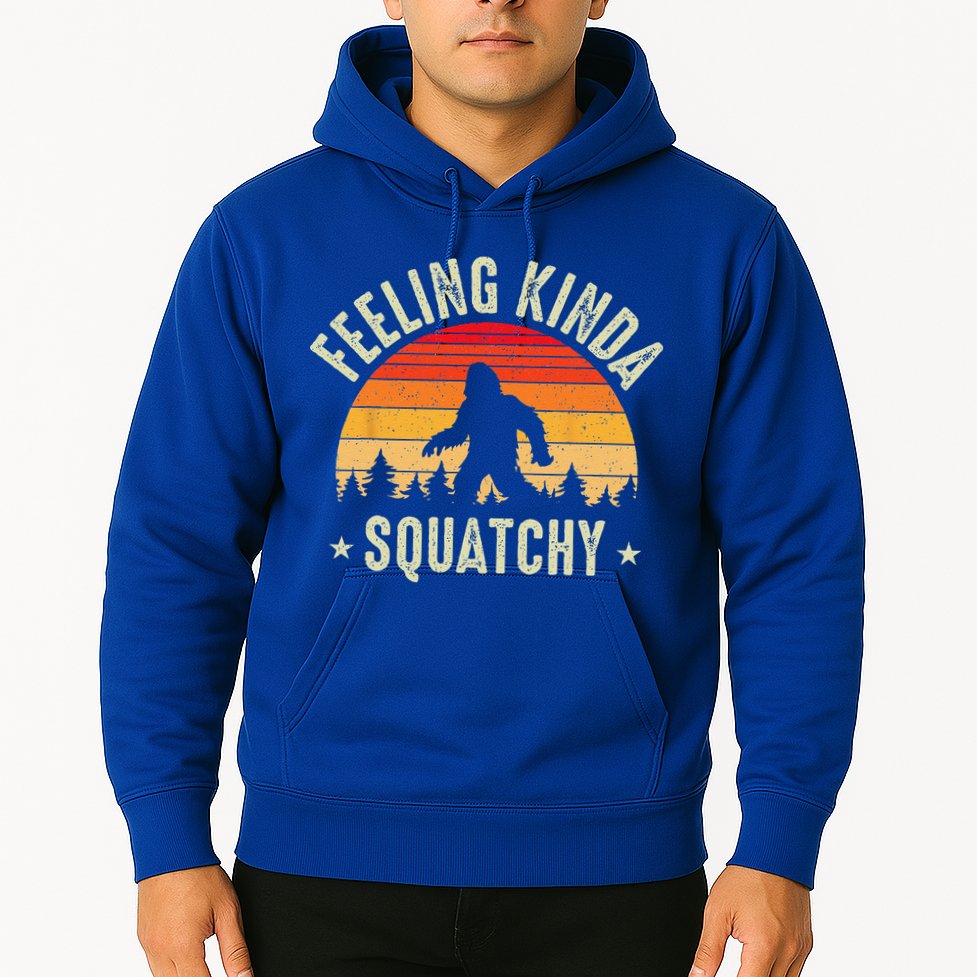 Sasquatch Vintage Sunset Bigfoot Retro Distressed 60s Funny Hoodie