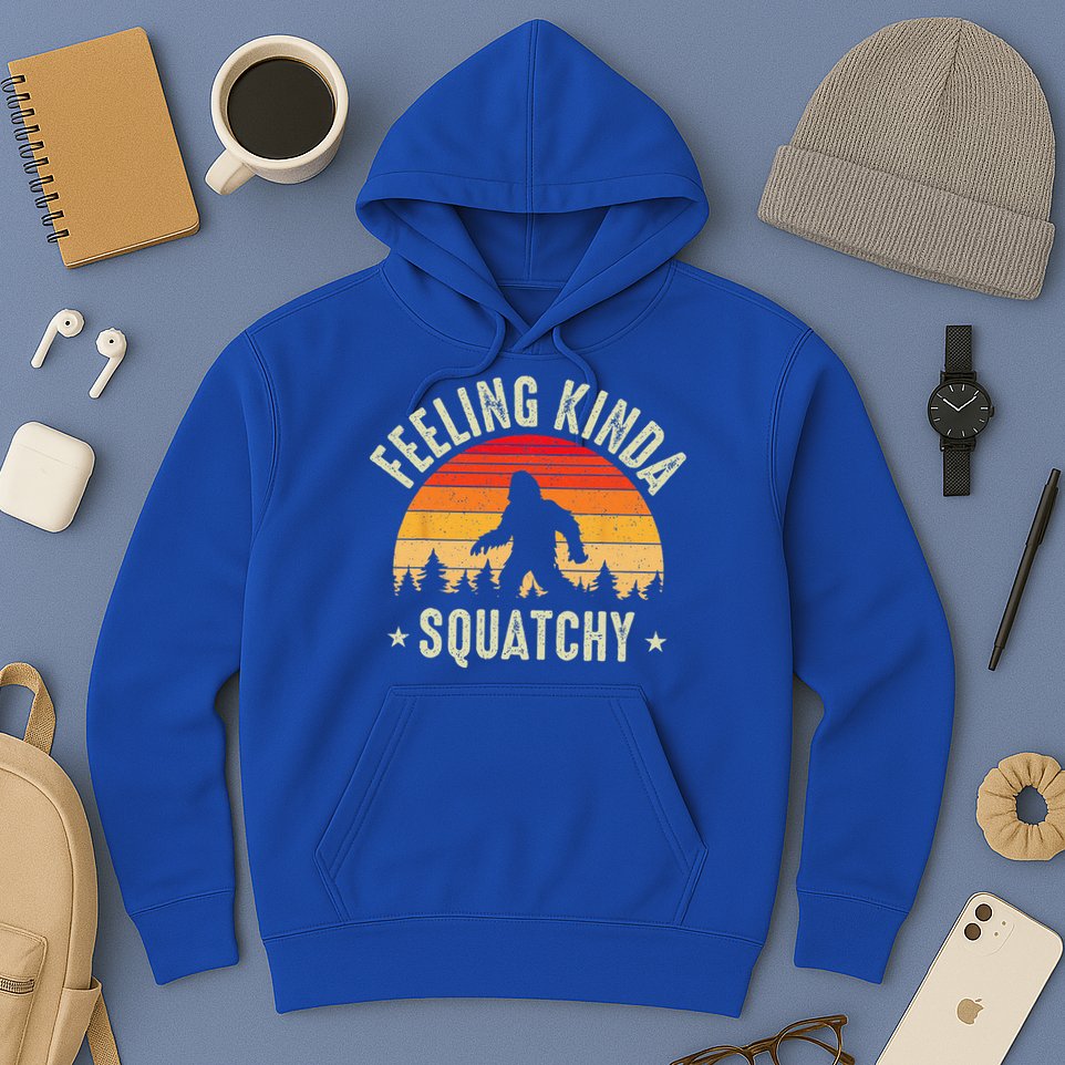 Sasquatch Vintage Sunset Bigfoot Retro Distressed 60s Funny Hoodie