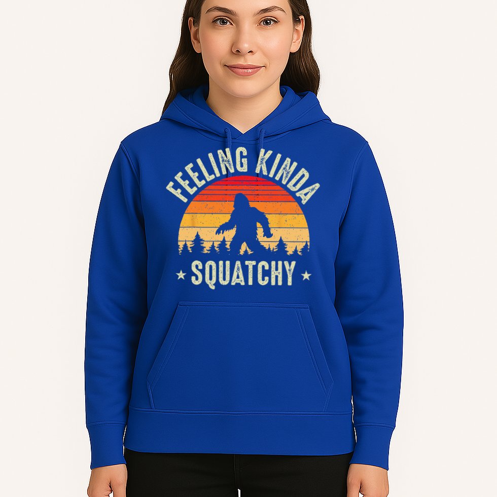Sasquatch Vintage Sunset Bigfoot Retro Distressed 60s Funny Hoodie