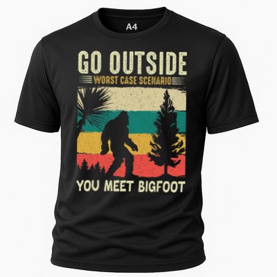 Sasquatch Vintage Sunset Bigfoot Retro Distressed 60s Gift Performance Shirt